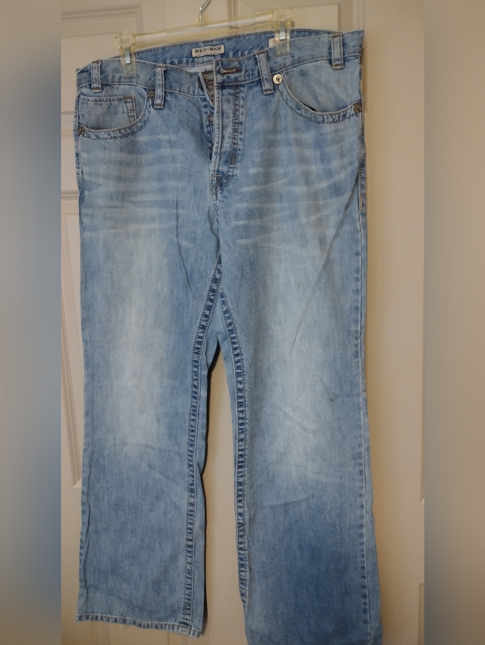 Men's MEK Blue Washed Chicago Boot Cut Jeans